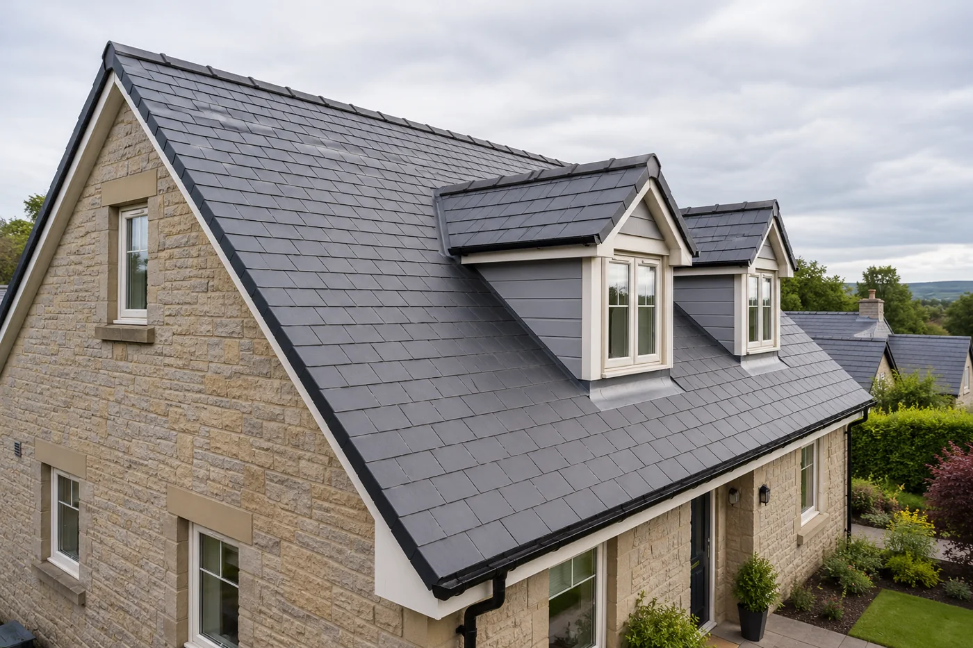 Pitched roof on an ordinary domestic house