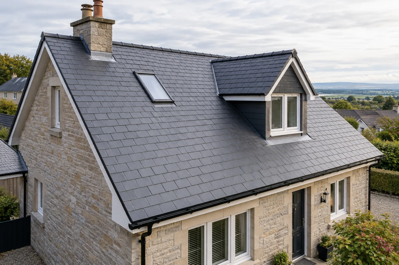 Pitched roof on an ordinary domestic house