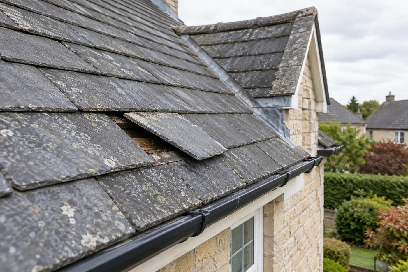 Roof covering repair detail